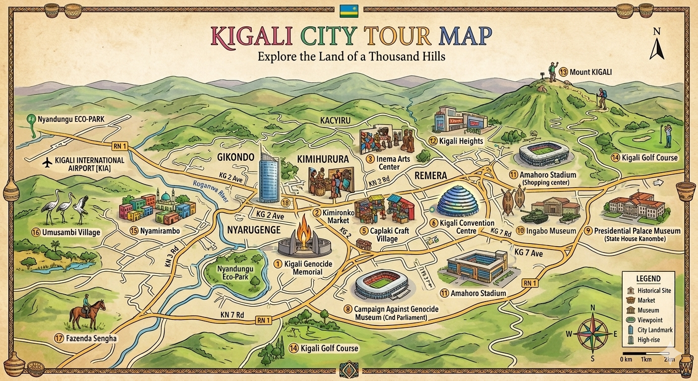 Kigali City Tour Map